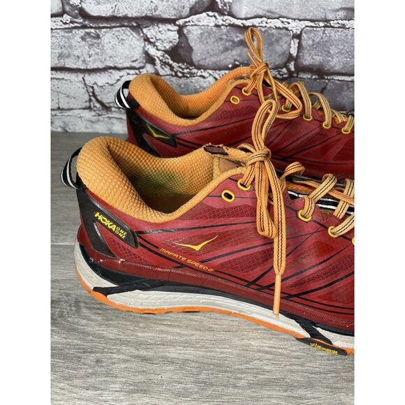 Hoka One Vibram Mafate Speed 2 Red Synthetic Running Shoes Men 9.5M US/43 1/3EU - Picture 13 of 16